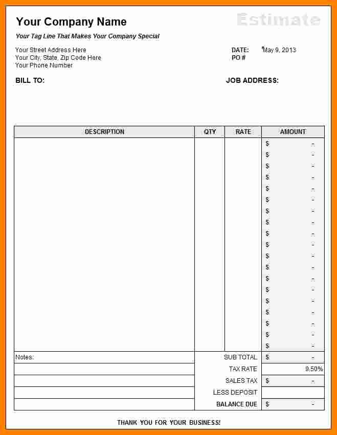 Estimate form Template Free Lovely 7 Free Construction Estimate Template Pdf