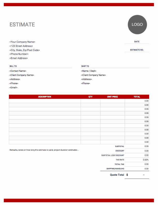 Estimate form Template Free Luxury Estimate Templates Free &amp; Easy Download