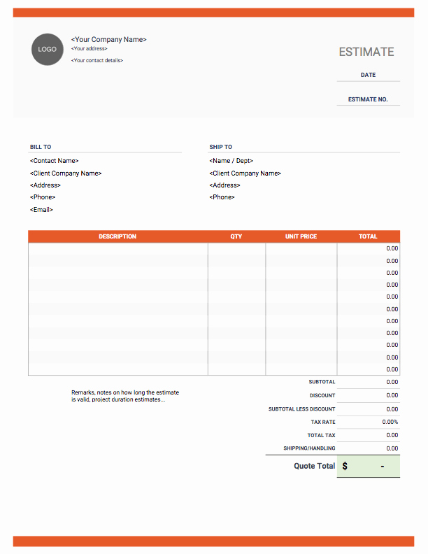 Estimate form Template Free Luxury Estimate Templates Free &amp; Easy Download