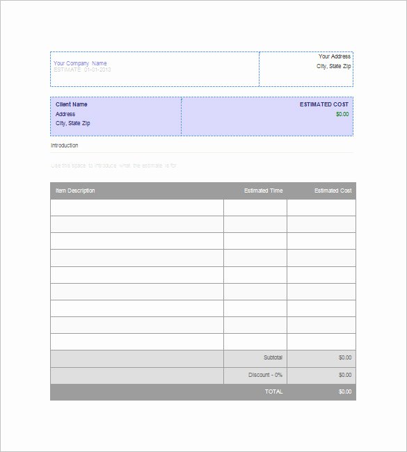 Estimate form Template Free New Blank Estimate Template – 23 Free Word Pdf Excel Google