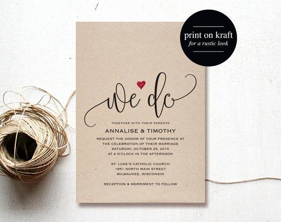 Etsy Wedding Invitation Template Best Of We Do Wedding Invitation Template Rustic by Blisspaperboutique