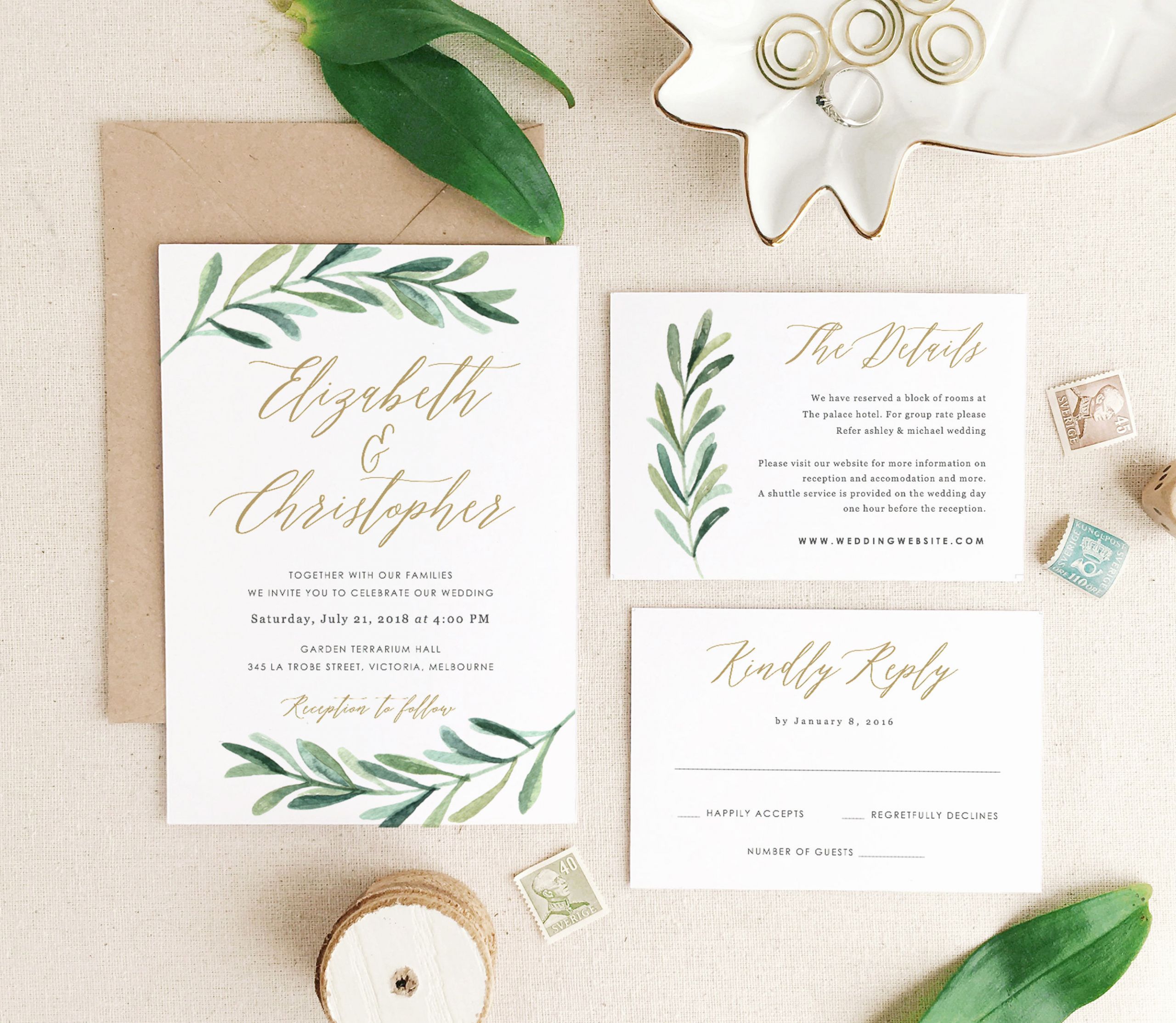 Etsy Wedding Invitation Template Elegant Greenery Wedding Invitation Template Printable Wedding