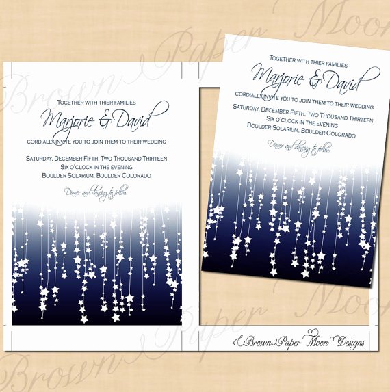 Etsy Wedding Invitation Template New Blue Star Streamers Wedding Invitation Template 5x7