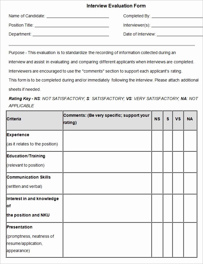 Evaluation form Template Free Awesome 13 Hr Evaluation forms Hr Templates