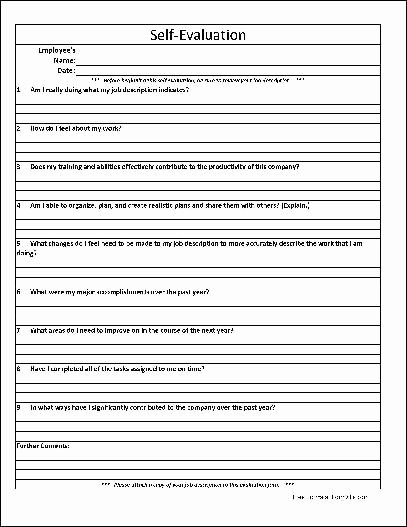 Evaluation form Template Free Beautiful Free Employee Self Evaluation Template forms Google