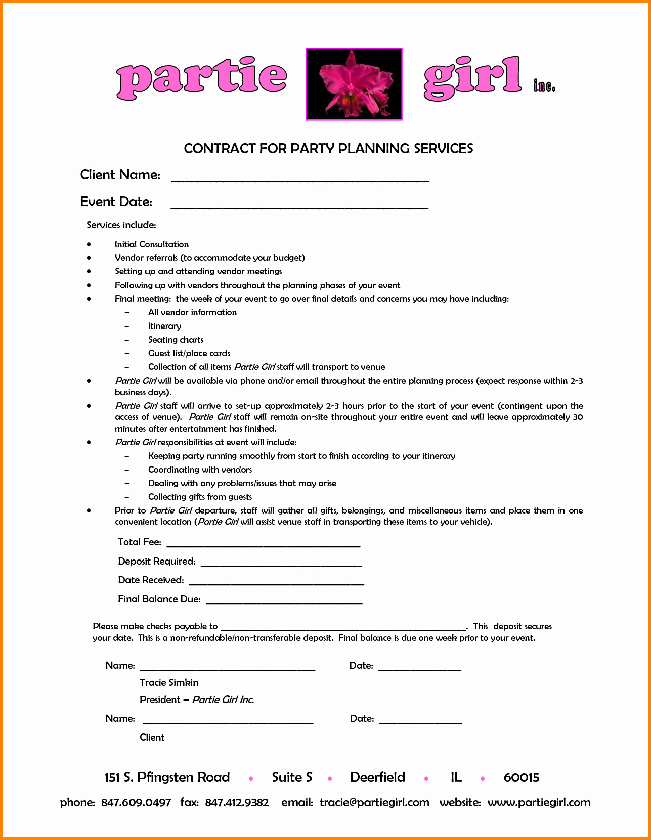 Event Planner Invoice Template Best Of 10 event Planner Contract Template