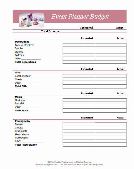 Event Planner Invoice Template Inspirational Free Printable Bud Worksheets – Download or Print