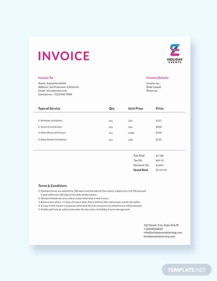 Event Planner Invoice Template New 17 Basic Invoice Templates Word Pdf Google Docs