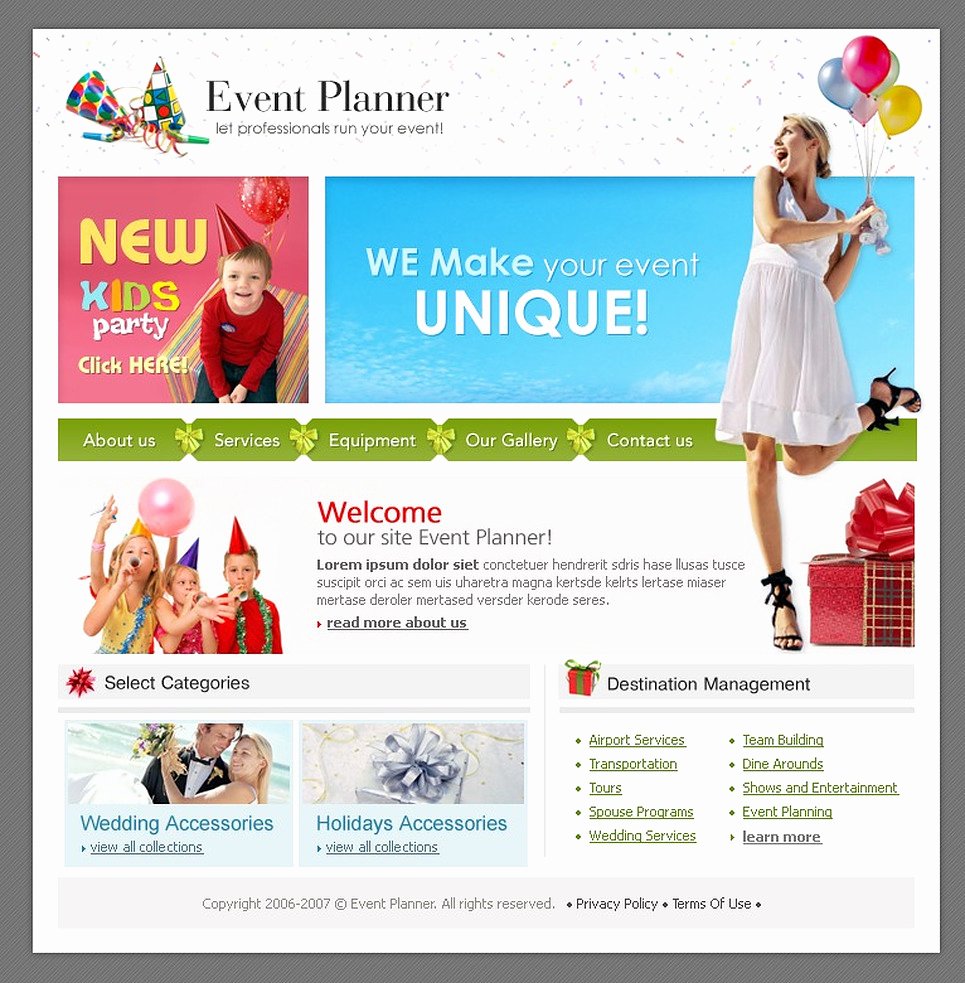 Event Planner Website Template Inspirational event Planner Website Template