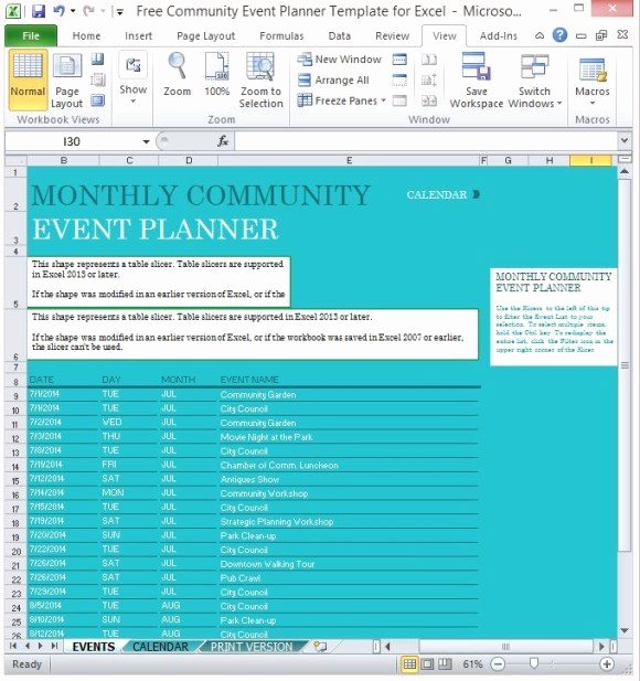 Event Planning Excel Template Awesome Free Munity event Planner Template for Excel