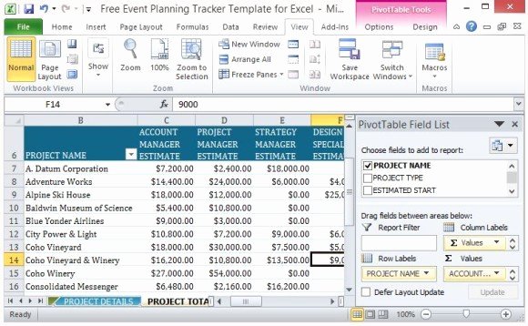 Event Planning Excel Template New Free event Planning Tracker Template for Excel