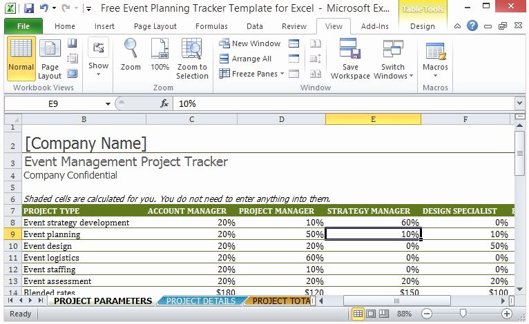 Event Planning Excel Template Unique Free event Planning Tracker Template for Excel