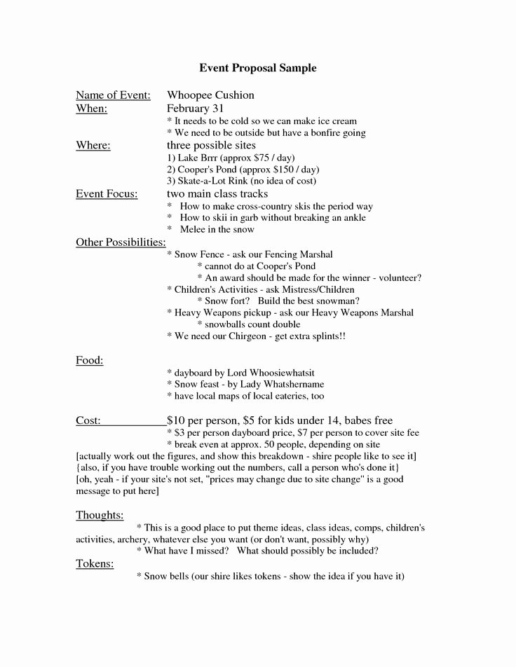 Event Planning Proposal Template Awesome Charity event Proposal Example Google Search