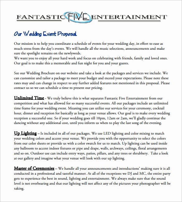 Event Planning Proposal Template Inspirational 30 event Proposal Templates Pdf Doc