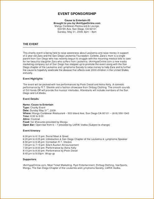 Event Planning Proposal Template Lovely event Proposal format Example