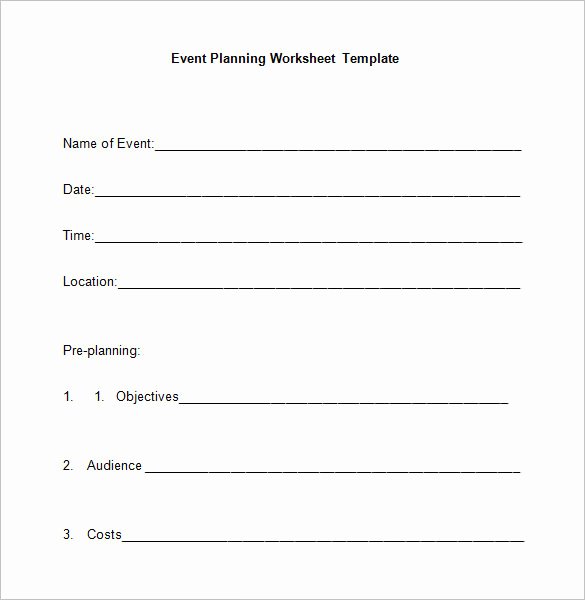 Event Planning Template Free Awesome 5 event Planning Worksheet Templates Free Word