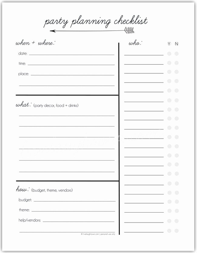 Event Planning Template Free Awesome Party Planning Tips and Printable Checklist