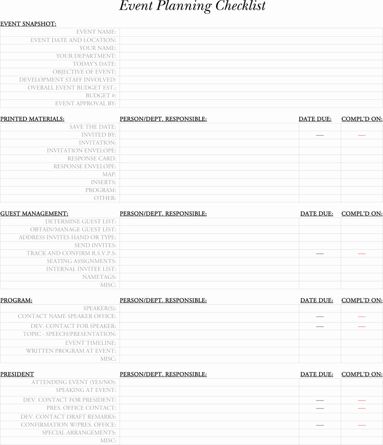 Event Planning Template Free Beautiful 10 event Planning Checklist Samples for Any Type Of event