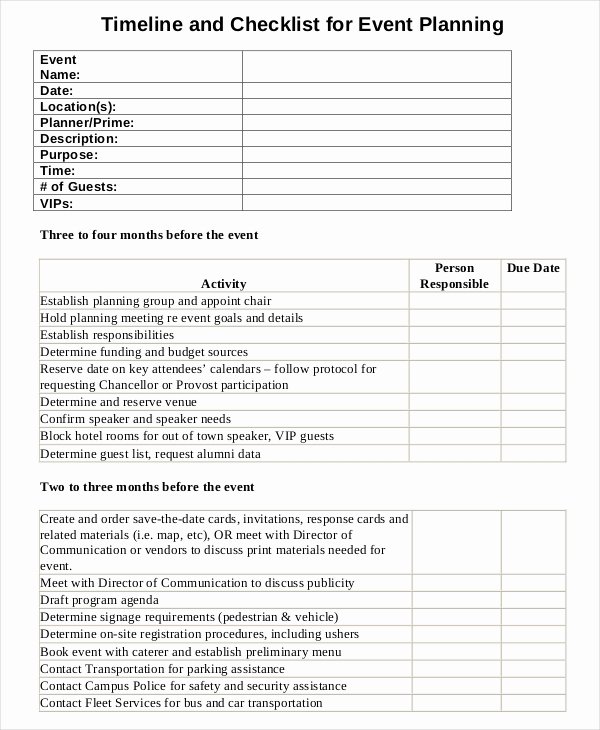 Event Planning Template Free Unique 19 event Checklist Templates Word Pdf Google Docs