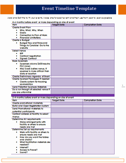 Event Planning Timeline Template Awesome Day Of event Timeline Template