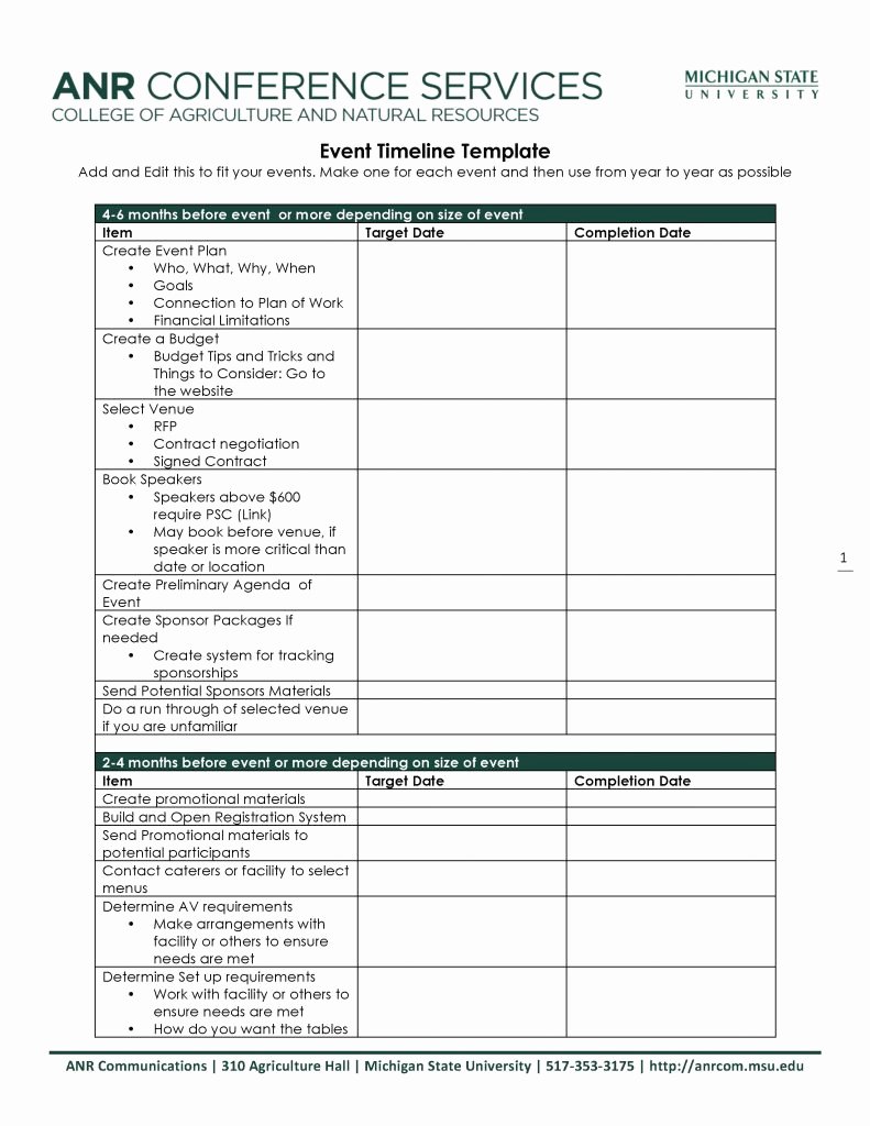 Event Planning Timeline Template Elegant event Planning Timeline Template Word Pdf format