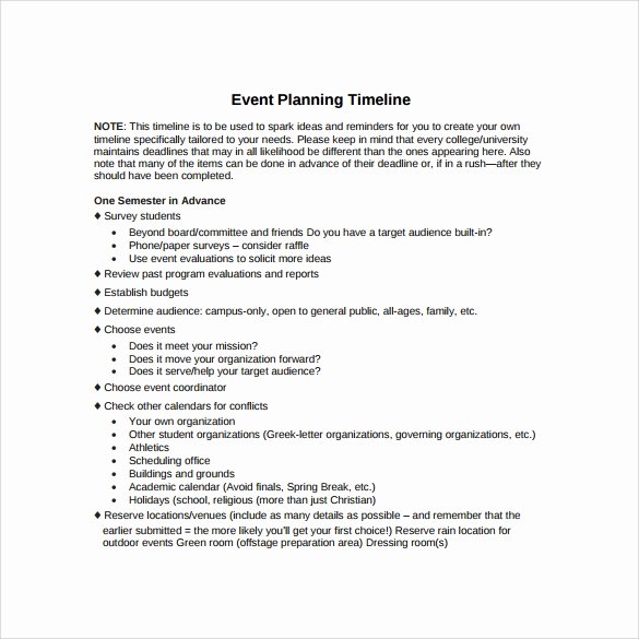 Event Planning Timeline Template Fresh Free 8 event Timeline Samples In Pdf