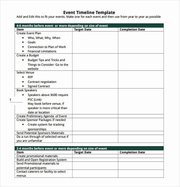 Event Planning Timeline Template Fresh Free 8 event Timeline Samples In Pdf