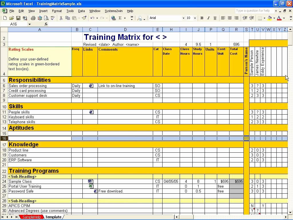 Excel Class Schedule Template Fresh Employee Training Matrix Template Excel – Task List Templates