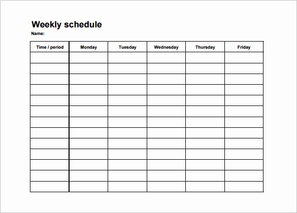 Excel Class Schedule Template New College Class Schedule Template