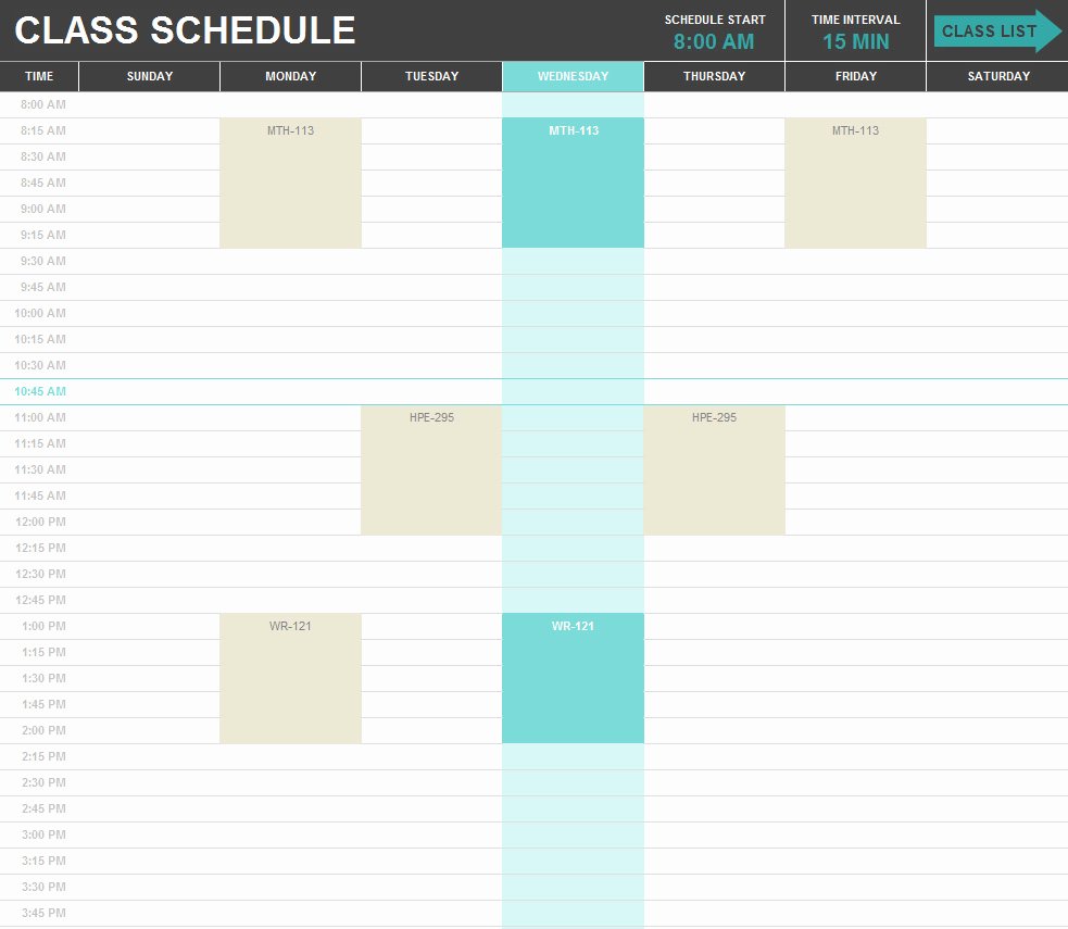 Excel Class Schedule Template Unique Free Excel Templates and Spreadsheets Browse and