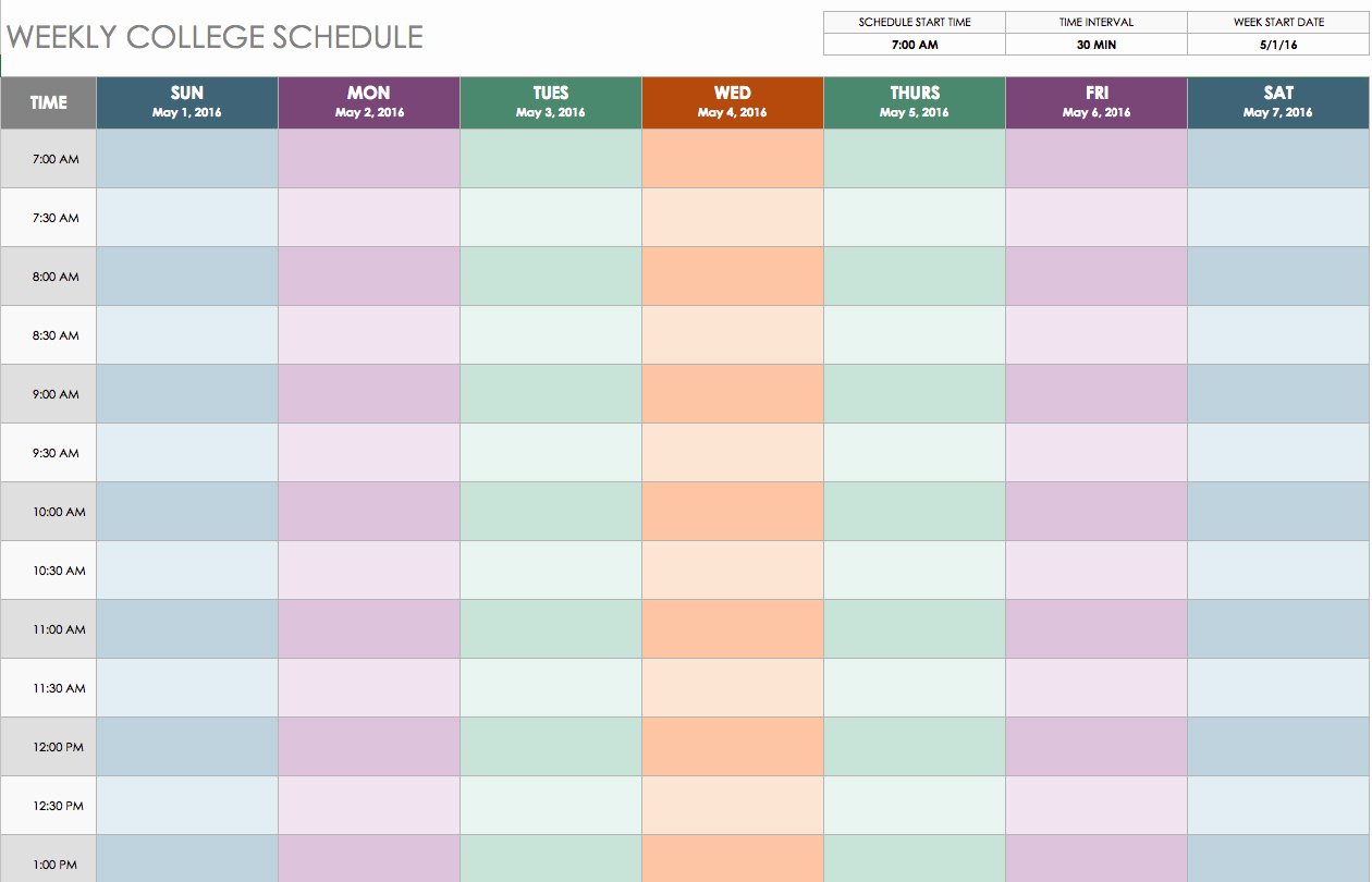 Excel Class Schedule Template Unique Weekly Class Schedule Maker – Printable Receipt Template
