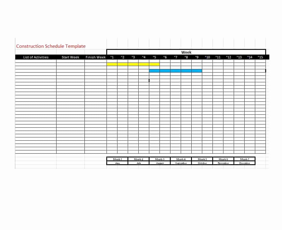 Excel Construction Schedule Template Fresh 21 Construction Schedule Templates In Word &amp; Excel