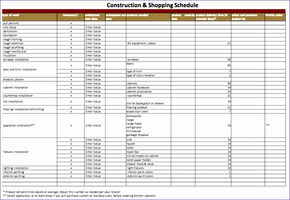 Excel Construction Schedule Template Unique 10 Construction Schedule Template Excel Free