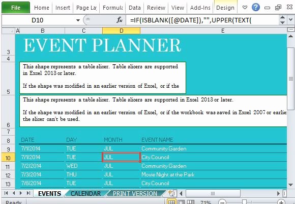 Excel event Planning Template Inspirational Munity events Planner for Excel