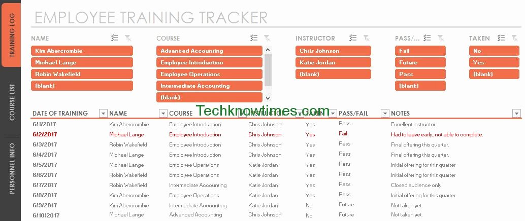 Excel Training Schedule Template Awesome Employee Training Tracker Template Excel