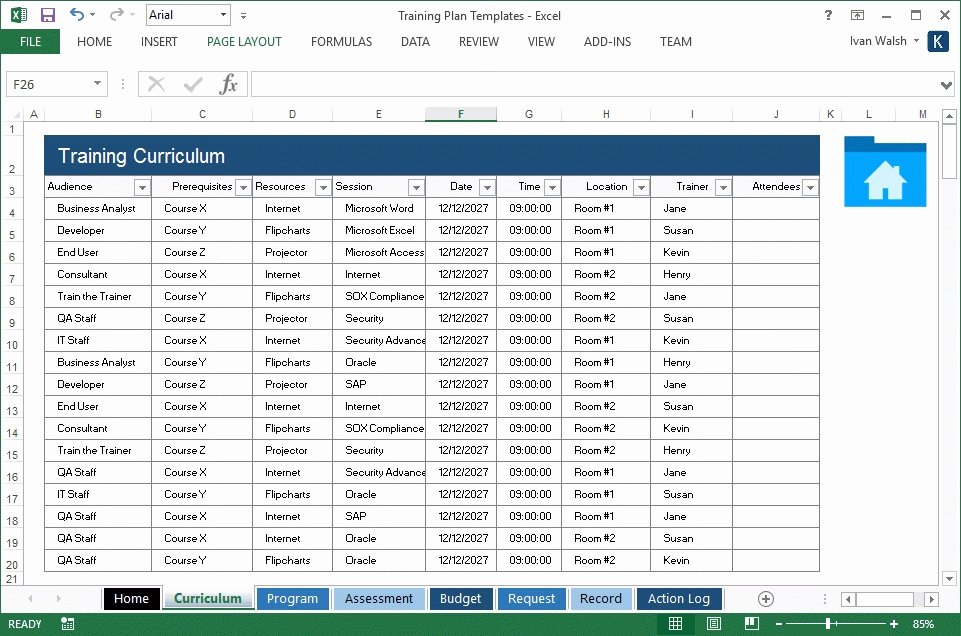 Excel Training Schedule Template Elegant Training Schedule Template Xls