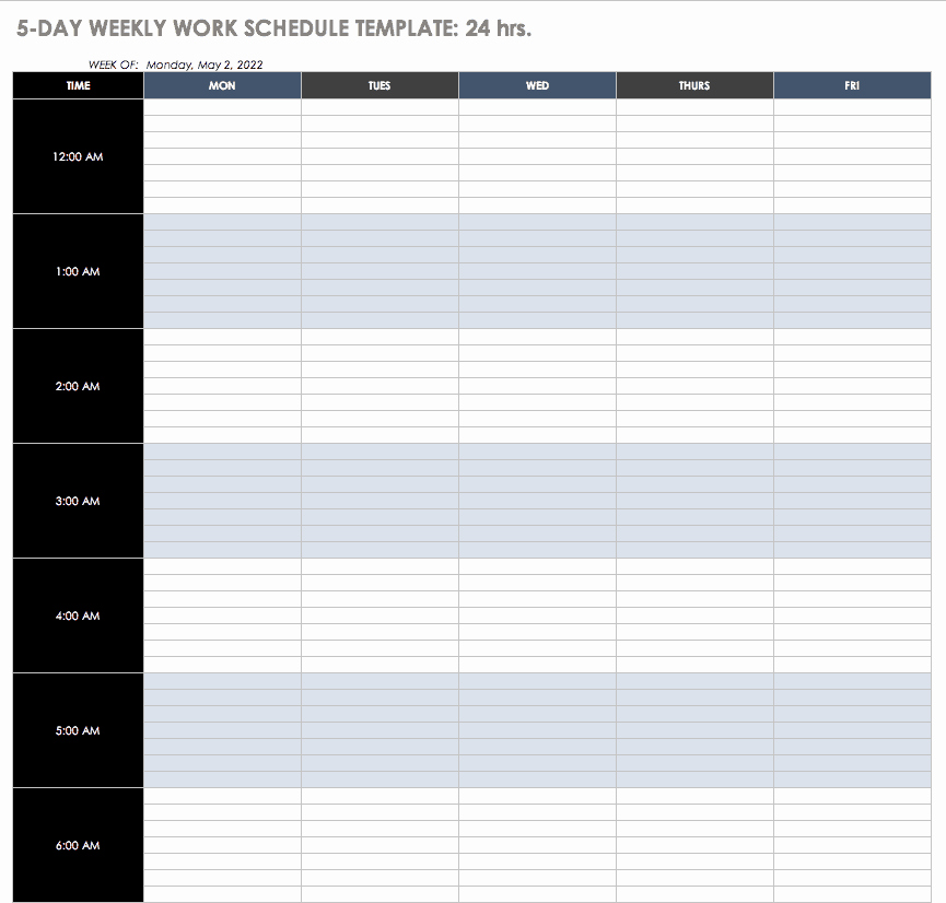 Excel Work Schedule Template New Free Work Schedule Templates for Word and Excel Smartsheet