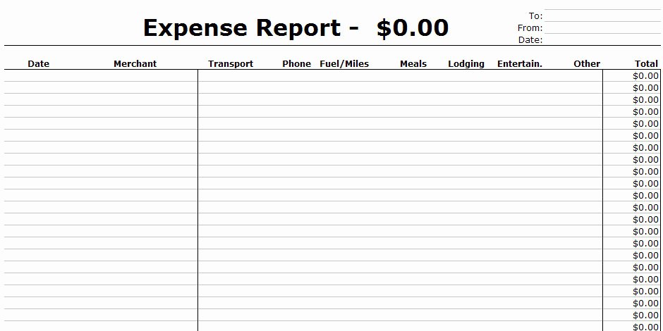 Expense form Template Excel Beautiful Excel Template Expense Report