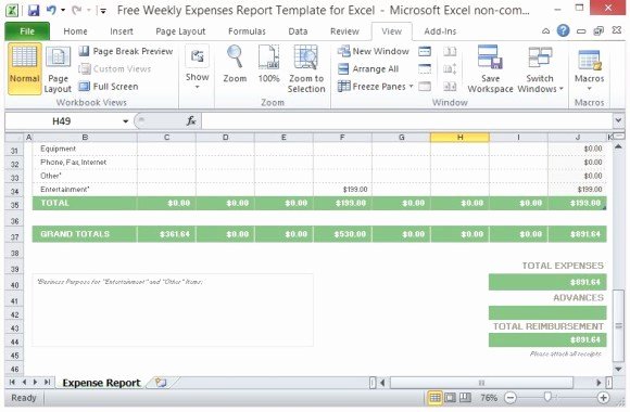 Expense form Template Excel Best Of Free Weekly Expenses Report Template for Excel