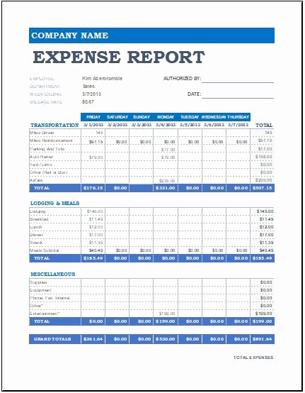 Expense form Template Excel Lovely Expense Report Templates for Ms Excel