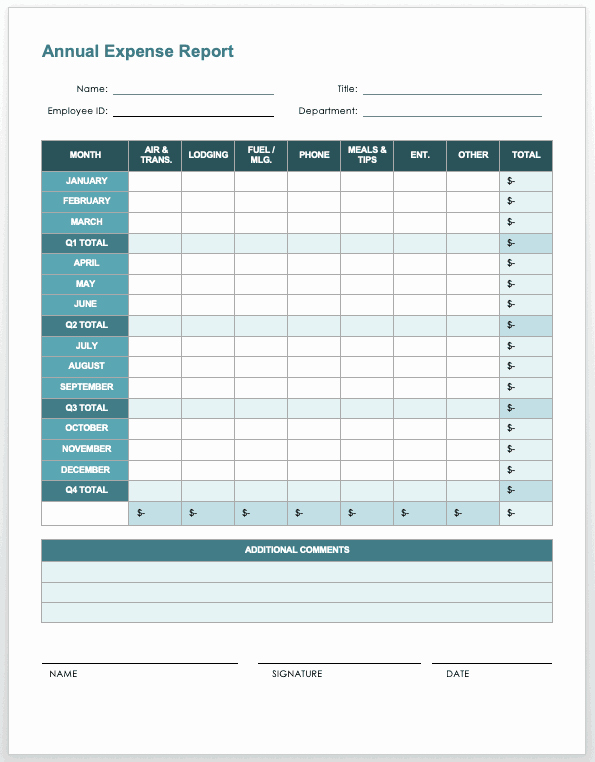 Expense form Template Excel New Free Expense Report Templates Smartsheet