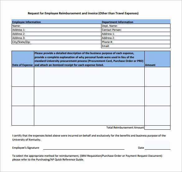 Expense Reimbursement form Template Elegant Expense Reimbursement form Templates