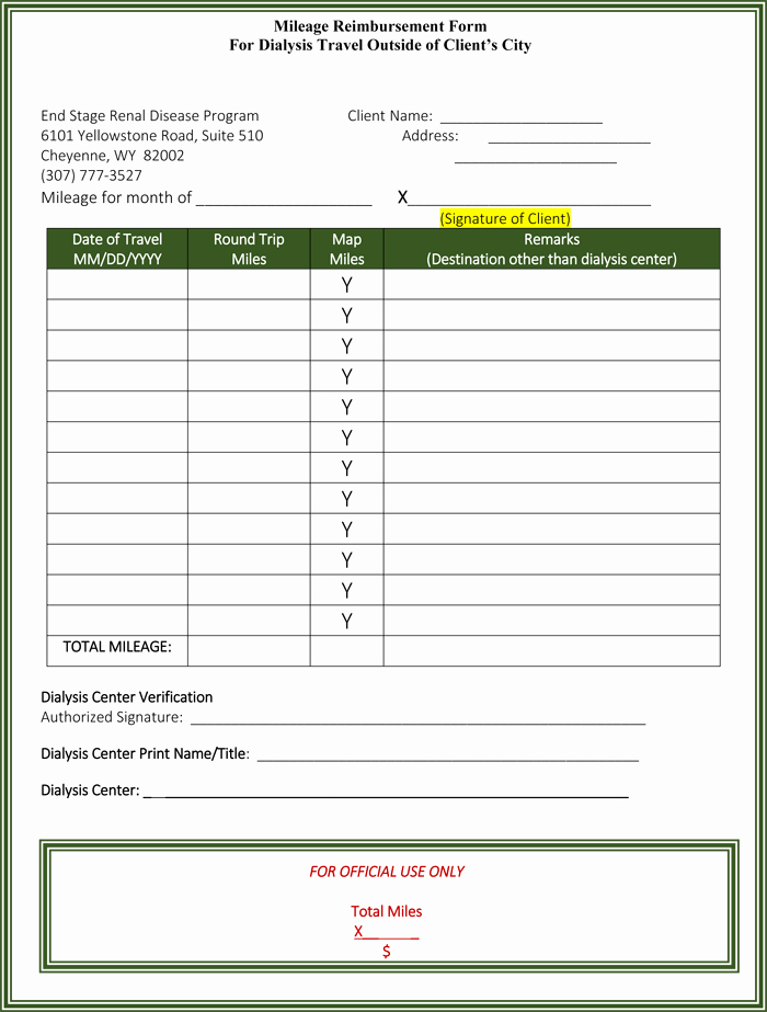 Expense Reimbursement form Template Inspirational 5 Mileage Reimbursement form Templates for Word and Excel