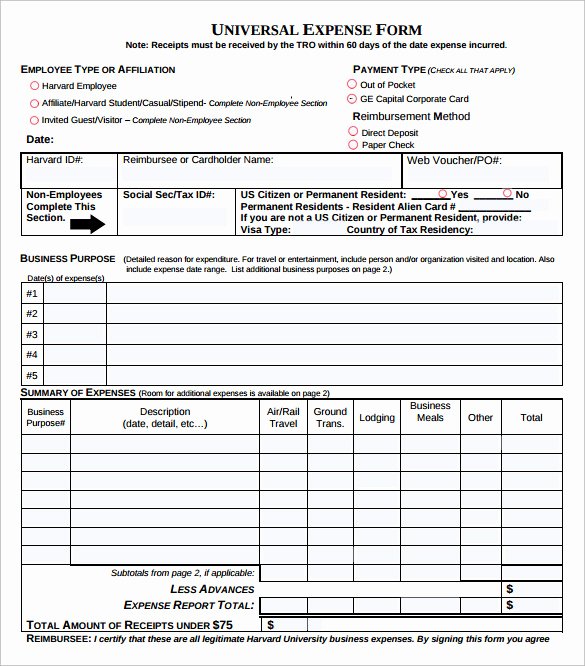 Expense Reimbursement form Template Lovely Expense Reimbursement form Templates