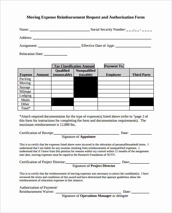 Expense Reimbursement form Template Lovely Sample Expense Reimbursement form 8 Download Free