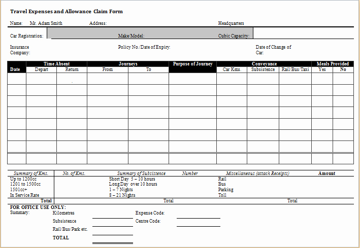 Expense Reimbursement form Template New Ms Word &amp; Excel Expense Claim forms