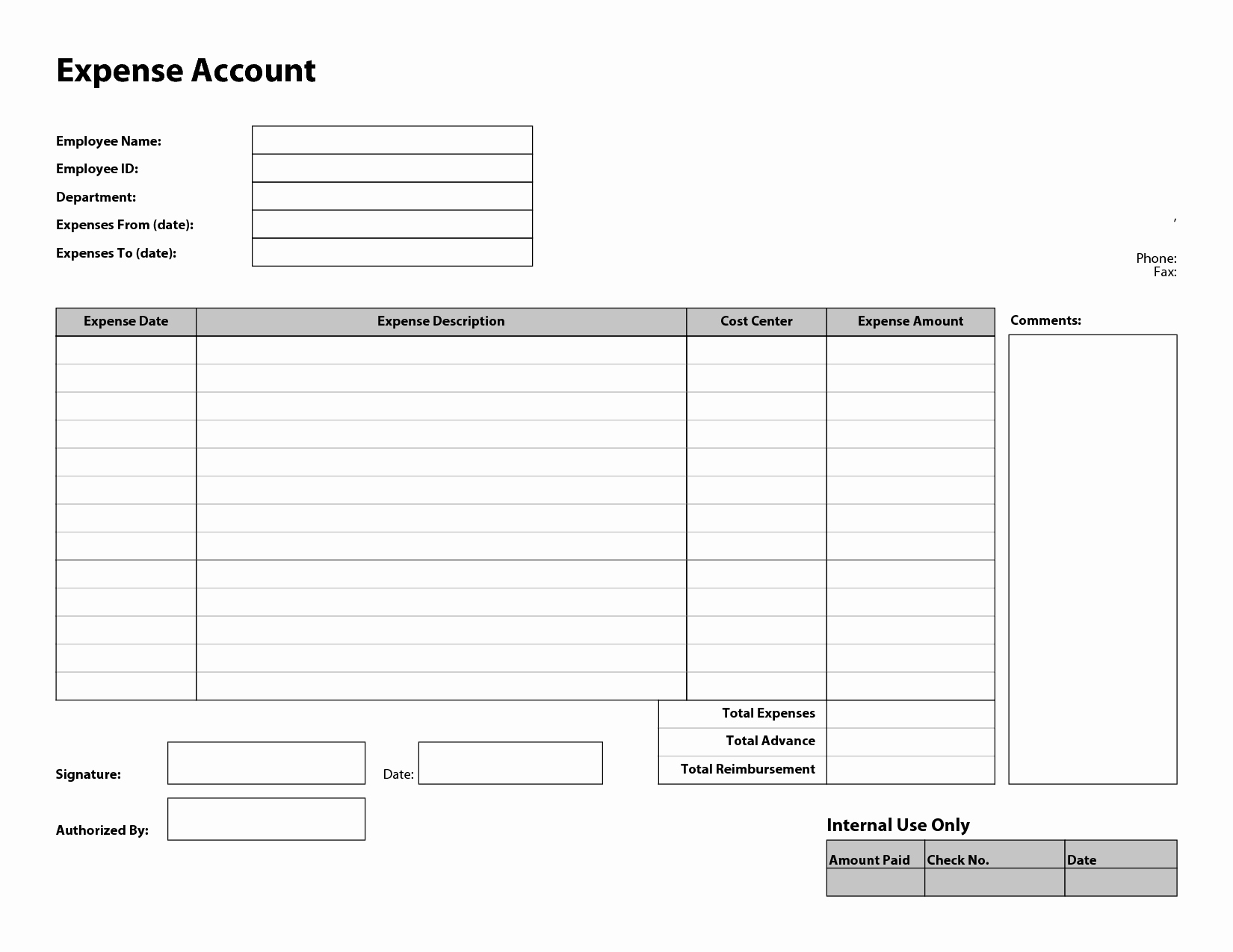 Expenses form Template Free Awesome Download Monthly Expense Report Template
