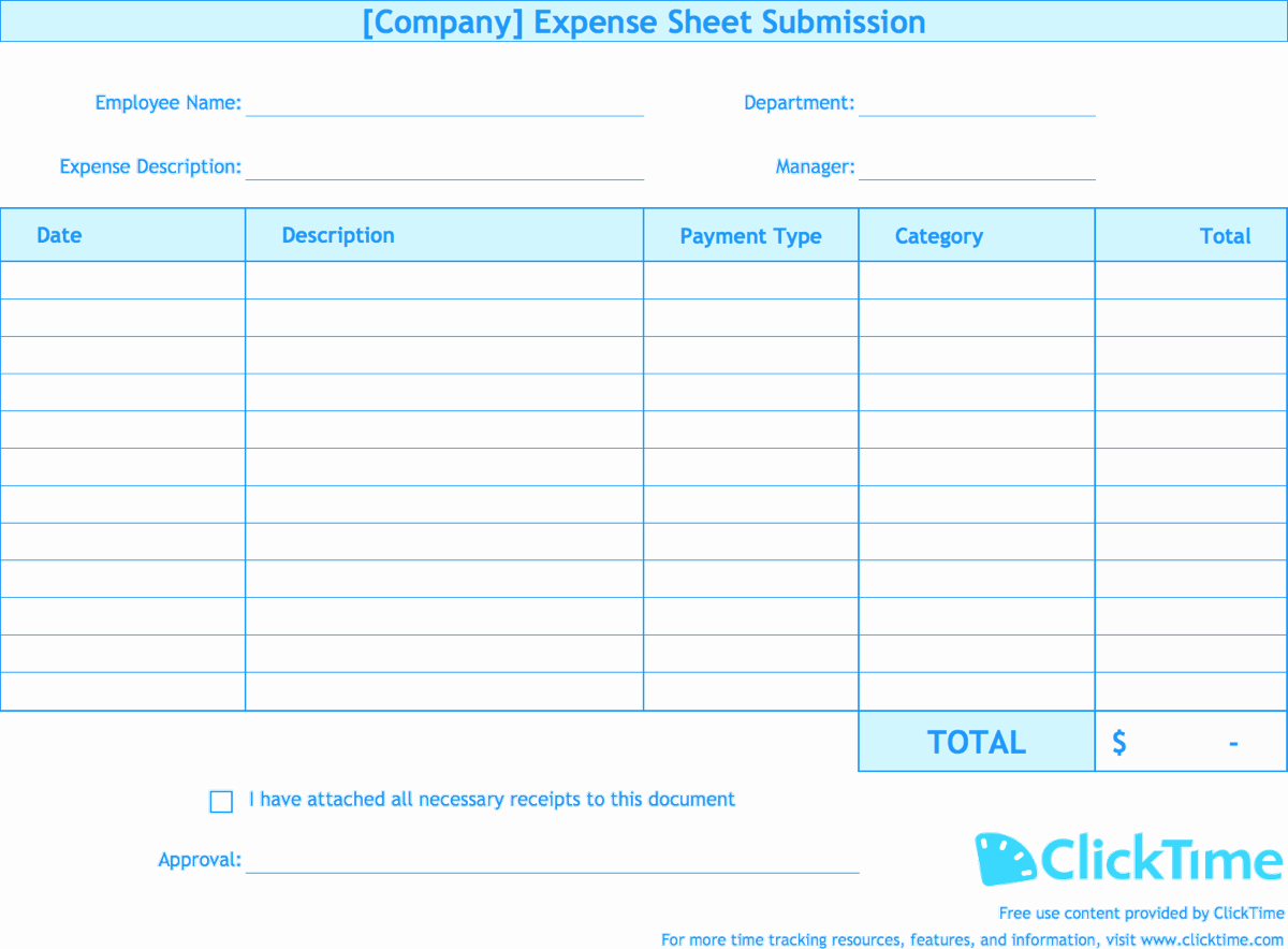 Expenses form Template Free Elegant Expense Report Template