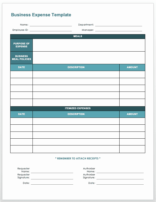 Expenses form Template Free Fresh Free Expense Report Templates Smartsheet