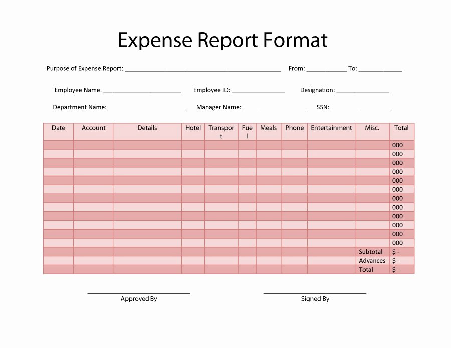 Expenses form Template Free Unique 40 Expense Report Templates to Help You Save Money
